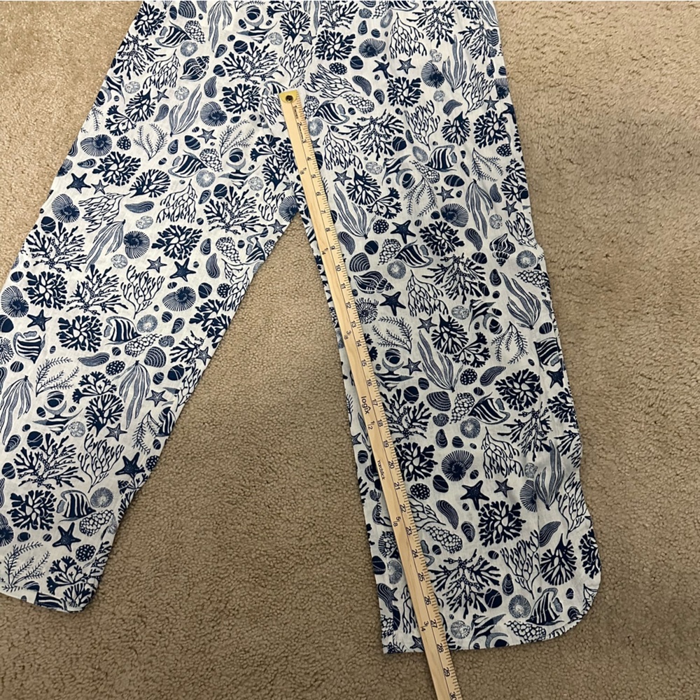 Sigrid Olsen Nautical Print Linen Blend Pants in‎ White & Navy Size Large VGUC - Picture 5 of 7